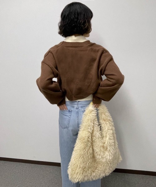 ENIM BY VICKY(エニムバイビッキー)の「ショートニットトップスxノースリリブポロセット(アンサンブル・レディース・グレー/ブラウン・M)」の17枚目の写真