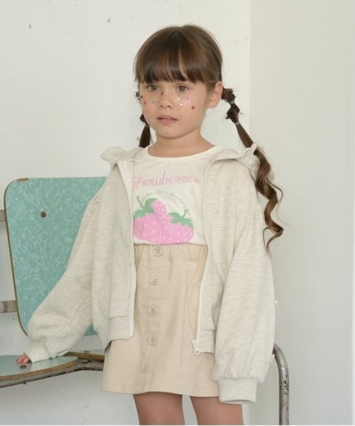 セール】【毛玉バイバイ裏毛】リボン付きフリルジップパーカ（パーカー