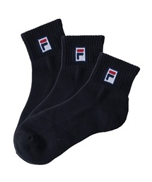 FILA | FILA フィラ ワンポイント ロゴ 足底パイル 抗菌防臭 ショートソックス 靴下 3足セット 25cm 26cm 27cm(ソックス/靴下)