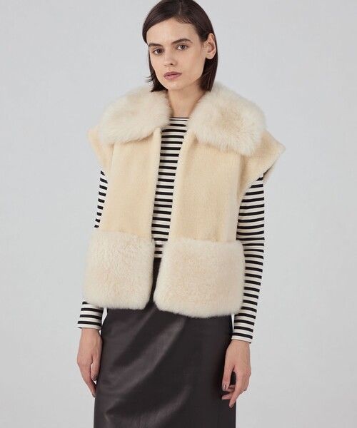 メリノムートン ビックカラージレ（ベスト）｜TOMORROWLAND collection