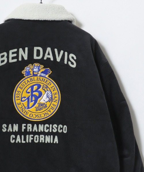 BEN DAVIS（ベンデイビス）の「BEN DAVIS/ベンデイビス REMOVAL BOA COLLAR CORD JACKET/オーバーサイズ コーデュロイ 襟ボア ワッペン刺繍 ワークジャケット/ブルゾン/レディース メンズ（ブルゾン・メンズ・ブラウン/ネイビー/ブラック/オフホワイト・M/L/XL）」の3枚目の写真