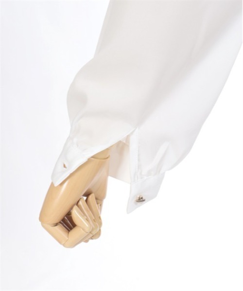 axes femme POETIQUE（アクシーズファムポエティック）の「リボン付配色襟デザインブラウス（シャツ/ブラウス・レディース・グレー/ホワイト/キナリ・MEDIUM）」の14枚目の写真