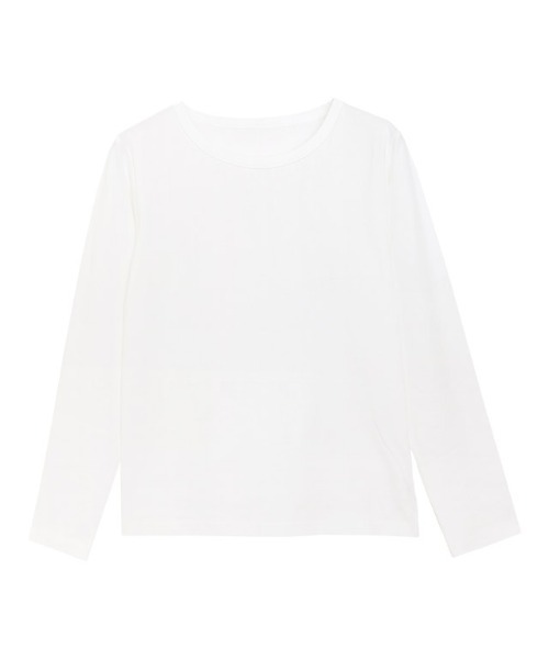 Pierrot(ピエロ)の「シンプルロングスリーブTシャツ(Tシャツ/カットソー・レディース・オフホワイト/チャコール/グレイッシュベージュ/ブラック・L/M/LL/S)」の11枚目の写真