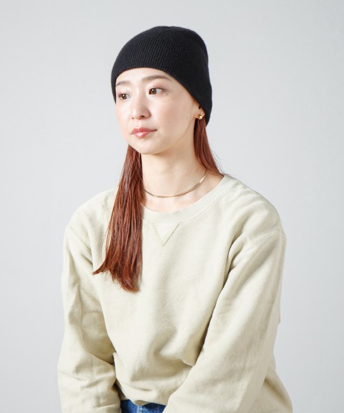 RACAL（ラカル）の「Merino Wool & Cashmere Blend Soft Knit Beanie / カシミヤウール混ソフトニットビーニー（ニットキャップ/ビーニー・レディース・ブラック/ブラウン/ライム/アイボリー・FREE）」の2枚目の写真