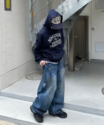 Chikashitsu + | 【Chikashitsu +】painted buggy denim pants / 【チカシツプラス】ペイントバギーパンツデニムパンツ(デニムパンツ)