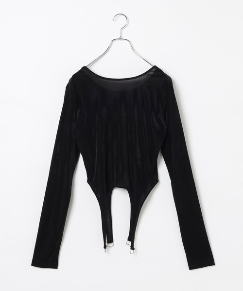 LOWRYS FARM（ローリーズファーム）の「フロッキーガーターTシャツロングスリーブ　148882（Tシャツ/カットソー・レディース・ブラック/その他/アイボリー・FREE）」の2枚目の写真