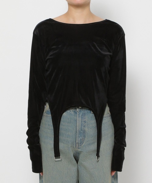 LOWRYS FARM（ローリーズファーム）の「フロッキーガーターTシャツロングスリーブ　148882（Tシャツ/カットソー・レディース・ブラック/その他/アイボリー・FREE）」の4枚目の写真