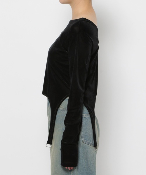 LOWRYS FARM（ローリーズファーム）の「フロッキーガーターTシャツロングスリーブ　148882（Tシャツ/カットソー・レディース・ブラック/その他/アイボリー・FREE）」の5枚目の写真