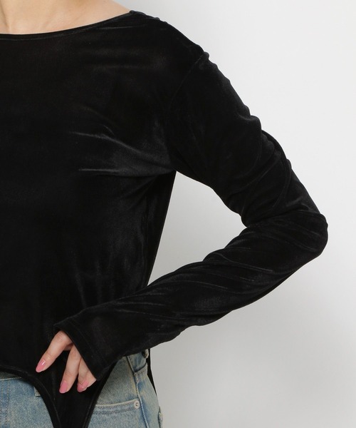 LOWRYS FARM（ローリーズファーム）の「フロッキーガーターTシャツロングスリーブ　148882（Tシャツ/カットソー・レディース・ブラック/その他/アイボリー・FREE）」の8枚目の写真