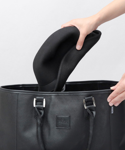 Ruben（ルーベン）の「オーストラリア産ウール フェルト ボーラーハット 折りたたみ可（ハット・メンズ・ブラック/ベージュ・FREE）」の10枚目の写真