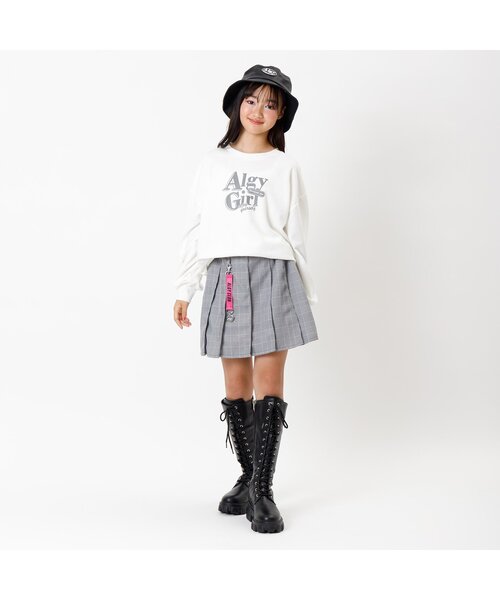 algy（アルジー）の「チャーム付きプリーツスカパン（スカート・キッズ・ベージュ/グリーン/オフホワイト/グレー/ブラック/ネイビー・SMALL/MEDIUM/X-SMALL/XX-SMALL/XXX-SMALL）」の7枚目の写真