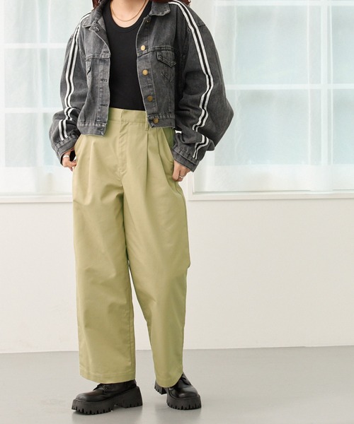 【セール】2タック入りゆったりストレートチノパンツ（チノパンツ）｜DIAVEL（ディアベル）