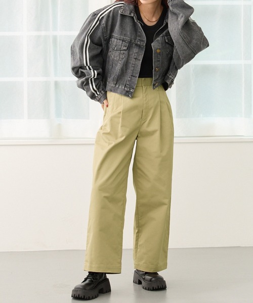 【セール】2タック入りゆったりストレートチノパンツ（チノパンツ）｜DIAVEL（ディアベル）