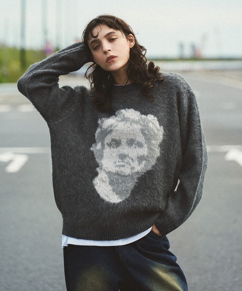 WISH FOR EVER（ウィッシュフォーエバー）の「ASSORT SHAGGY KNIT / アソートシャギーニット（ニット/セーター・メンズ・ネイビー/ブラック/チャコールグレー/オリーブ/ブラウン/ピンク/ダークブラウン/ダークネイビー/ブラック系その他2/ブラック系その他/グレー/ブルー/グレー系その他/ブラック系その他3/グリーン・SMALL/MEDIUM/LARGE）」の19枚目の写真