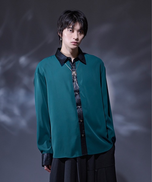 Ellno Loset(エルノロゼット)の「メタルクレリックシャツ(シャツ/ブラウス・メンズ・ブルーグリーン/ブラック/ブラック系その他・LARGE/MEDIUM/SMALL)」の13枚目の写真