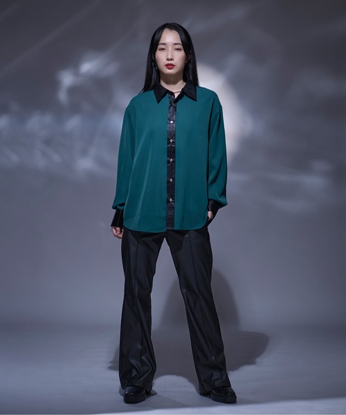 Ellno Loset(エルノロゼット)の「メタルクレリックシャツ(シャツ/ブラウス・メンズ・ブルーグリーン/ブラック/ブラック系その他・LARGE/MEDIUM/SMALL)」の15枚目の写真