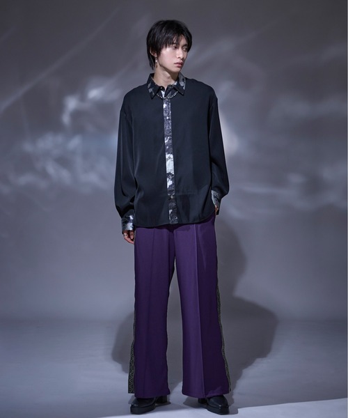 Ellno Loset(エルノロゼット)の「メタルクレリックシャツ(シャツ/ブラウス・メンズ・ブルーグリーン/ブラック/ブラック系その他・LARGE/MEDIUM/SMALL)」の4枚目の写真