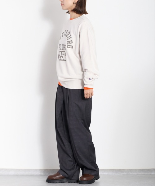 Champion(チャンピオン)の「【Champion】クルーネックスウェット(スウェット・レディース・オフホワイト/ブルー・M)」の19枚目の写真