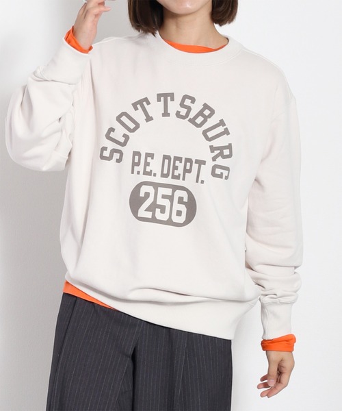 Champion(チャンピオン)の「【Champion】クルーネックスウェット(スウェット・レディース・オフホワイト/ブルー・M)」の13枚目の写真