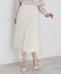 index | スパンコールシアー刺繍スカート【洗濯機洗い可】(スカート)