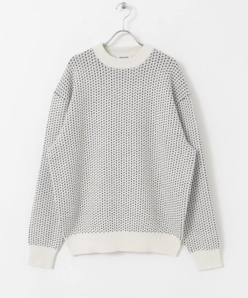 FORK&SPOON（フォークアンドスプーン）の「FORK&SPOON　バーズアイクルーネックニット（ニット/セーター・メンズ・オフホワイト/チャコールグレー/ネイビー・4/5）」の21枚目の写真