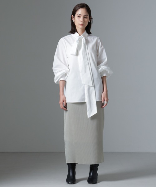 NANO universe（ナノユニバース）の「ボータイブラウス（シャツ/ブラウス・レディース・ブルー/ブラック/ホワイト・FREE）」の15枚目の写真