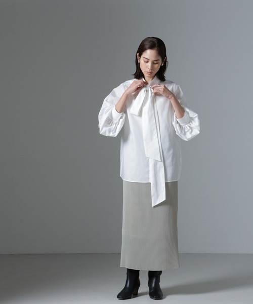 NANO universe（ナノユニバース）の「ボータイブラウス（シャツ/ブラウス・レディース・ブルー/ブラック/ホワイト・FREE）」の16枚目の写真