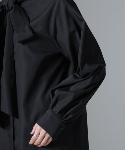 NANO universe（ナノユニバース）の「ボータイブラウス（シャツ/ブラウス・レディース・ブルー/ブラック/ホワイト・FREE）」の9枚目の写真