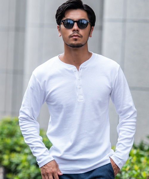 JEMORGAN(ジェーイーモーガン)の「『JEMORGAN LONG JOHNS/ジェーイーモーガンロングジョーンズ』テレコヘンリーネック長袖Tシャツ【+】(Tシャツ/カットソー・メンズ・杢グレー/ブラック/オフホワイト・L/XL/M)」の5枚目の写真