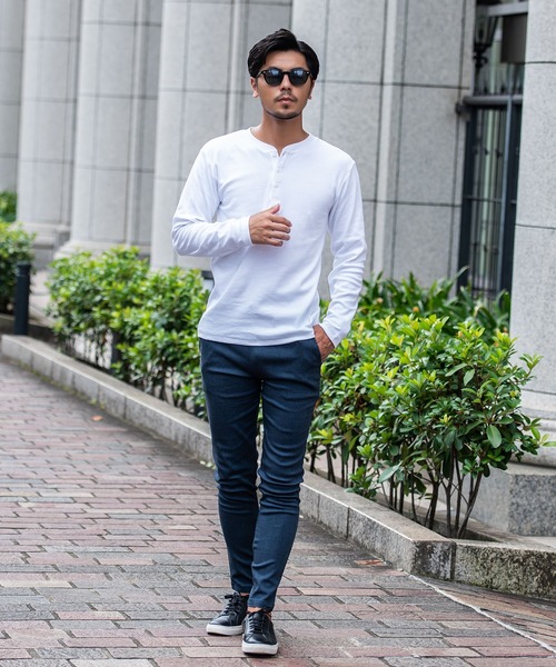 JEMORGAN(ジェーイーモーガン)の「『JEMORGAN LONG JOHNS/ジェーイーモーガンロングジョーンズ』テレコヘンリーネック長袖Tシャツ【+】(Tシャツ/カットソー・メンズ・杢グレー/ブラック/オフホワイト・L/XL/M)」の6枚目の写真