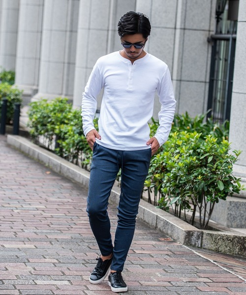 JEMORGAN(ジェーイーモーガン)の「『JEMORGAN LONG JOHNS/ジェーイーモーガンロングジョーンズ』テレコヘンリーネック長袖Tシャツ【+】(Tシャツ/カットソー・メンズ・杢グレー/ブラック/オフホワイト・L/XL/M)」の7枚目の写真