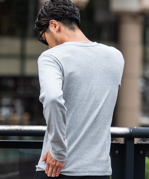 JEMORGAN(ジェーイーモーガン)の「『JEMORGAN LONG JOHNS/ジェーイーモーガンロングジョーンズ』テレコヘンリーネック長袖Tシャツ【+】(Tシャツ/カットソー・メンズ・杢グレー/ブラック/オフホワイト・L/XL/M)」の12枚目の写真