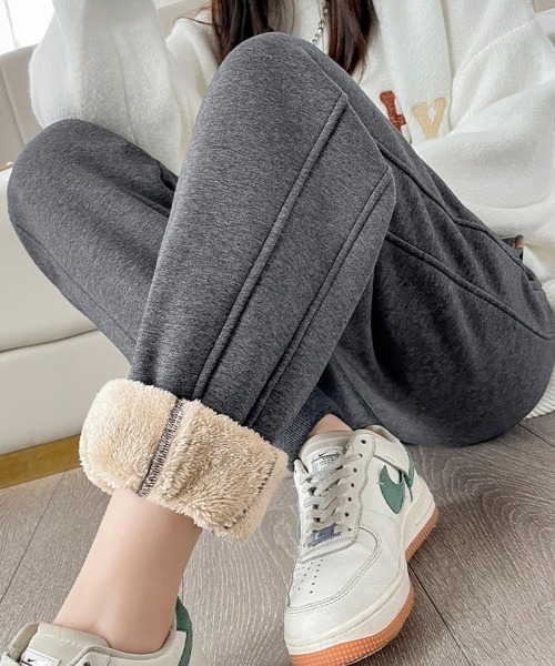SEU(エスイーユー)の「裏起毛スウェットジョガーパンツ【極暖】(スウェットパンツ・レディース・チャコール/ブラック/グレー・M/L)」の1枚目の写真