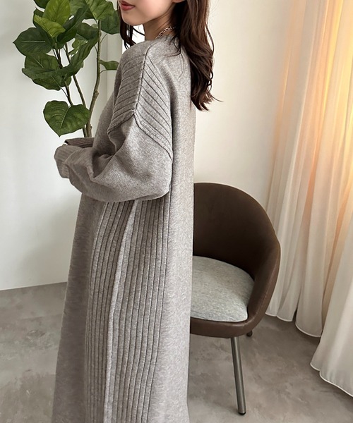 apres jour mignon(アプレジュールミニョン)の「リブニットワンピース【ZOZOTOWN限定アイテム】(ワンピース・レディース・チャコールグレー/ブラック/グレイッシュベージュ・SMALL/X-LARGE/MEDIUM)」の16枚目の写真
