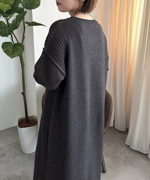 apres jour mignon(アプレジュールミニョン)の「リブニットワンピース【ZOZOTOWN限定アイテム】(ワンピース・レディース・チャコールグレー/ブラック/グレイッシュベージュ・SMALL/X-LARGE/MEDIUM)」の10枚目の写真
