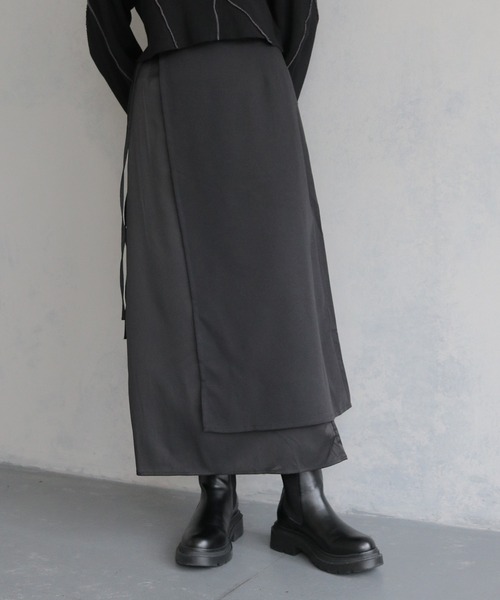 【&g'aime】レイヤードラップスカートセット（2PCS） LAYERED WRAP SKIRT SET（スカート）｜&g'aime（アンジェム）