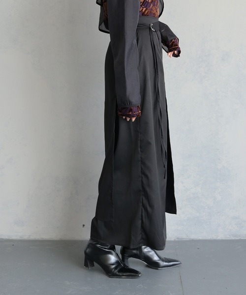 &g'aime（アンジェム）の「【&g'aime】レイヤードラップスカートセット（2PCS）　LAYERED WRAP SKIRT SET（スカート・レディース・ブラック/チャコールグレー・FREE）」の7枚目の写真