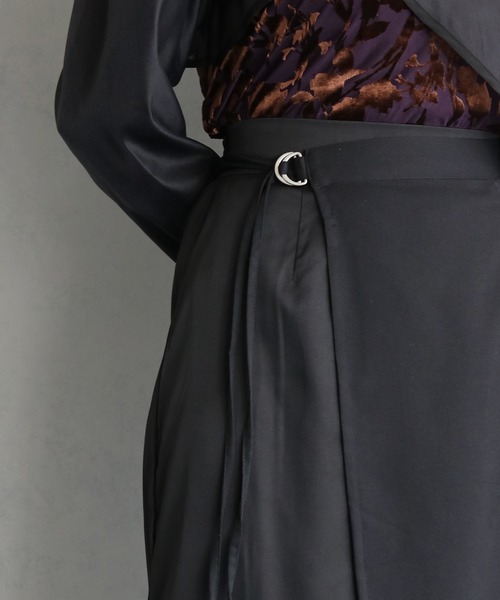 &g'aime（アンジェム）の「【&g'aime】レイヤードラップスカートセット（2PCS）　LAYERED WRAP SKIRT SET（スカート・レディース・ブラック/チャコールグレー・FREE）」の5枚目の写真