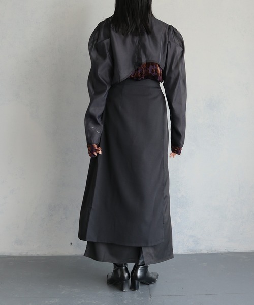 &g'aime（アンジェム）の「【&g'aime】レイヤードラップスカートセット（2PCS）　LAYERED WRAP SKIRT SET（スカート・レディース・ブラック/チャコールグレー・FREE）」の12枚目の写真