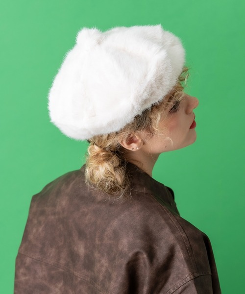 セール】an meets zakka モコモコボリュームファーベレー帽