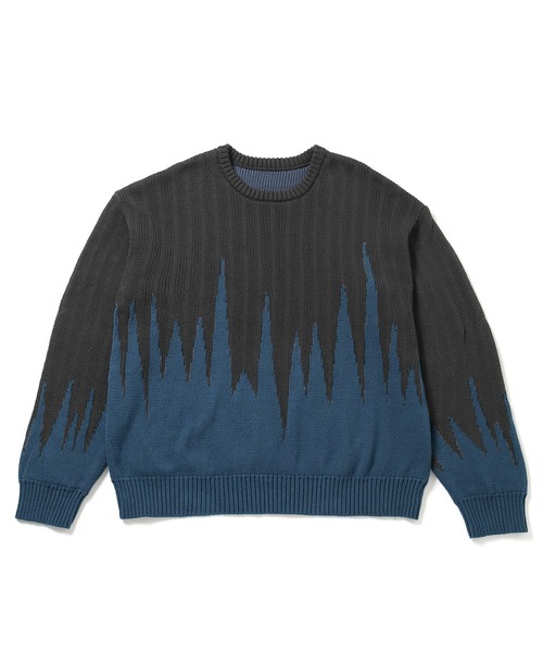 JUNRED（ジュンレッド）の「【一部店舗限定】バイカラージャガードニット（ニット/セーター・メンズ・ダークブラウン/ブラック/チャコールグレー・M/L/S）」の5枚目の写真