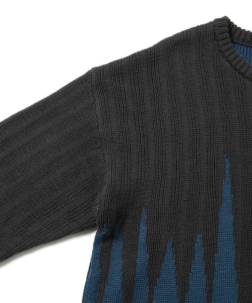 JUNRED（ジュンレッド）の「【一部店舗限定】バイカラージャガードニット（ニット/セーター・メンズ・ダークブラウン/ブラック/チャコールグレー・M/L/S）」の8枚目の写真