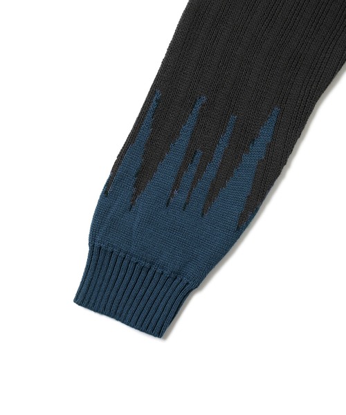 JUNRED（ジュンレッド）の「【一部店舗限定】バイカラージャガードニット（ニット/セーター・メンズ・ダークブラウン/ブラック/チャコールグレー・M/L/S）」の9枚目の写真