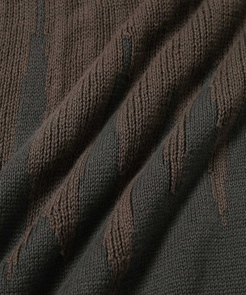 JUNRED（ジュンレッド）の「【一部店舗限定】バイカラージャガードニット（ニット/セーター・メンズ・ダークブラウン/ブラック/チャコールグレー・M/L/S）」の14枚目の写真