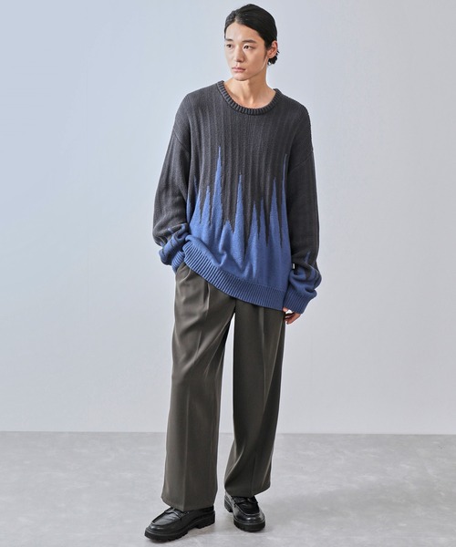 JUNRED（ジュンレッド）の「【一部店舗限定】バイカラージャガードニット（ニット/セーター・メンズ・ダークブラウン/ブラック/チャコールグレー・M/L/S）」の15枚目の写真