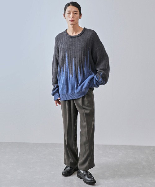 JUNRED（ジュンレッド）の「【一部店舗限定】バイカラージャガードニット（ニット/セーター・メンズ・ダークブラウン/ブラック/チャコールグレー・M/L/S）」の18枚目の写真