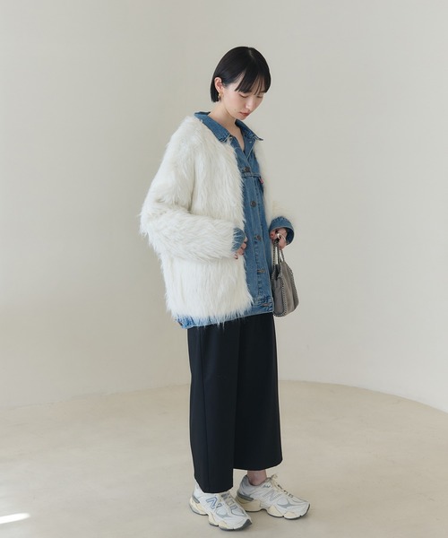 ファーニットカーディガン（カーディガン/ボレロ）｜meilmada