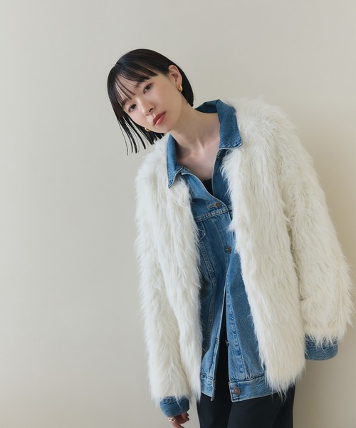 セール】ファーニットカーディガン（カーディガン/ボレロ）｜meilmada