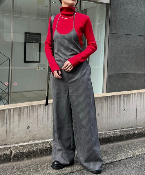 CIAOPANIC TYPY（チャオパニックティピー）の「すっきり見えホルターネックサロペット（サロペット/オーバーオール・レディース・ネイビー/ブラック/グレー・SMALL/MEDIUM）」の4枚目の写真