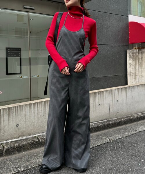 CIAOPANIC TYPY（チャオパニックティピー）の「すっきり見えホルターネックサロペット（サロペット/オーバーオール・レディース・ネイビー/ブラック/グレー・SMALL/MEDIUM）」の5枚目の写真